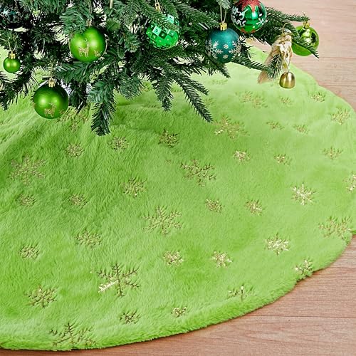 White 36 Inches Faux Fur Christmas Tree Skirt U356381