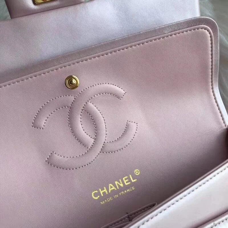 Pink Gold Medium Lambskin Leather Flap Bag E174884