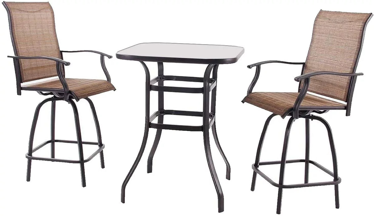 3 Piece Swivel Stools Set with Dining Chairs and Cafe Table D465567