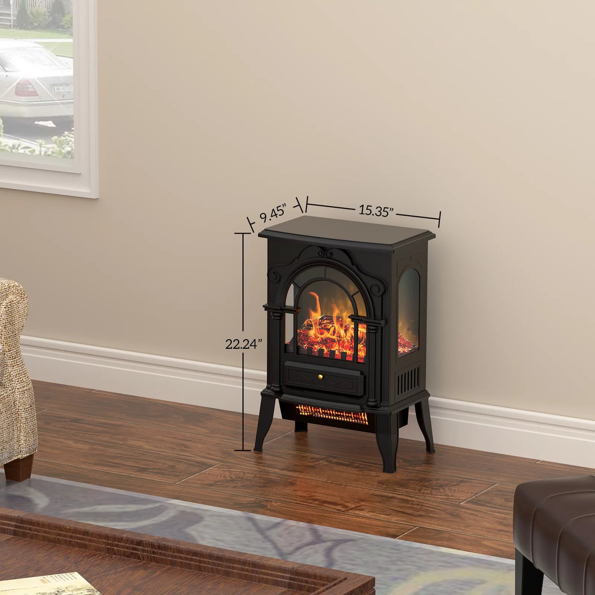 16" Infrared Electric Fireplace Heater U668