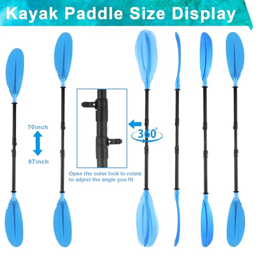 Adjustable Kayak Paddles 4 Pieces with Paddle Leash C3606