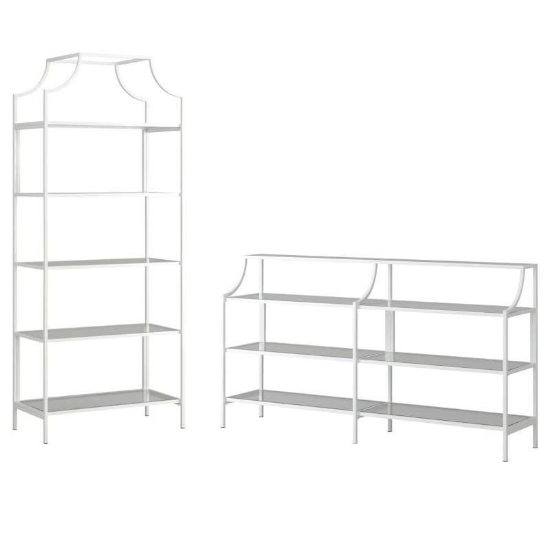 2 Piece Bookcase and Console Table Set in White K552