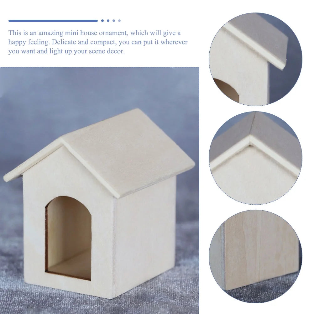 Miniature House Model Wood Ornament L815508