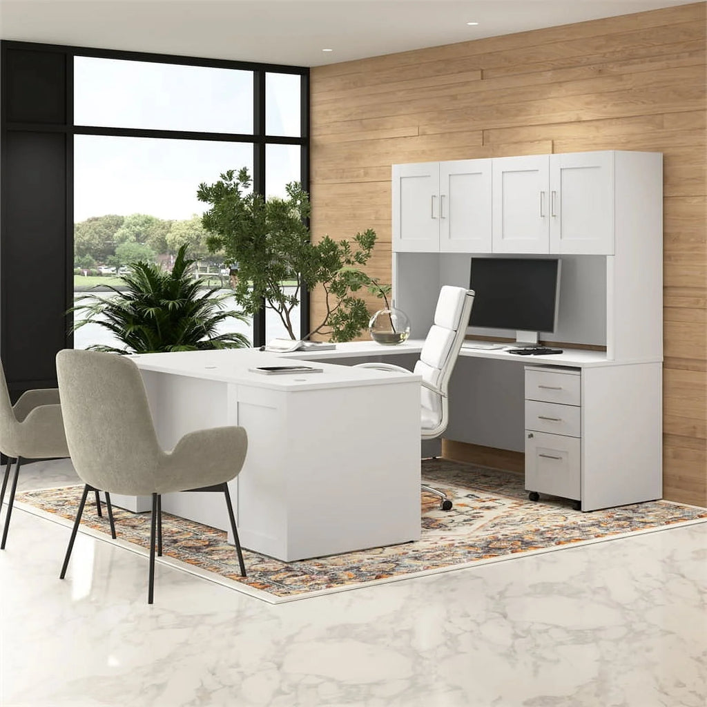 White Engineered Wood Executive Desk R37282
