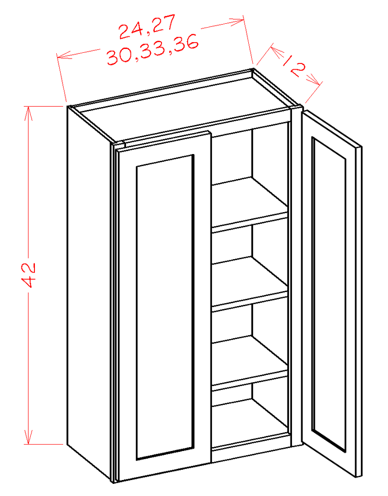 Grey 2 Doors 2 Shelves Wall Cabinet High-Density Fiberboard M808