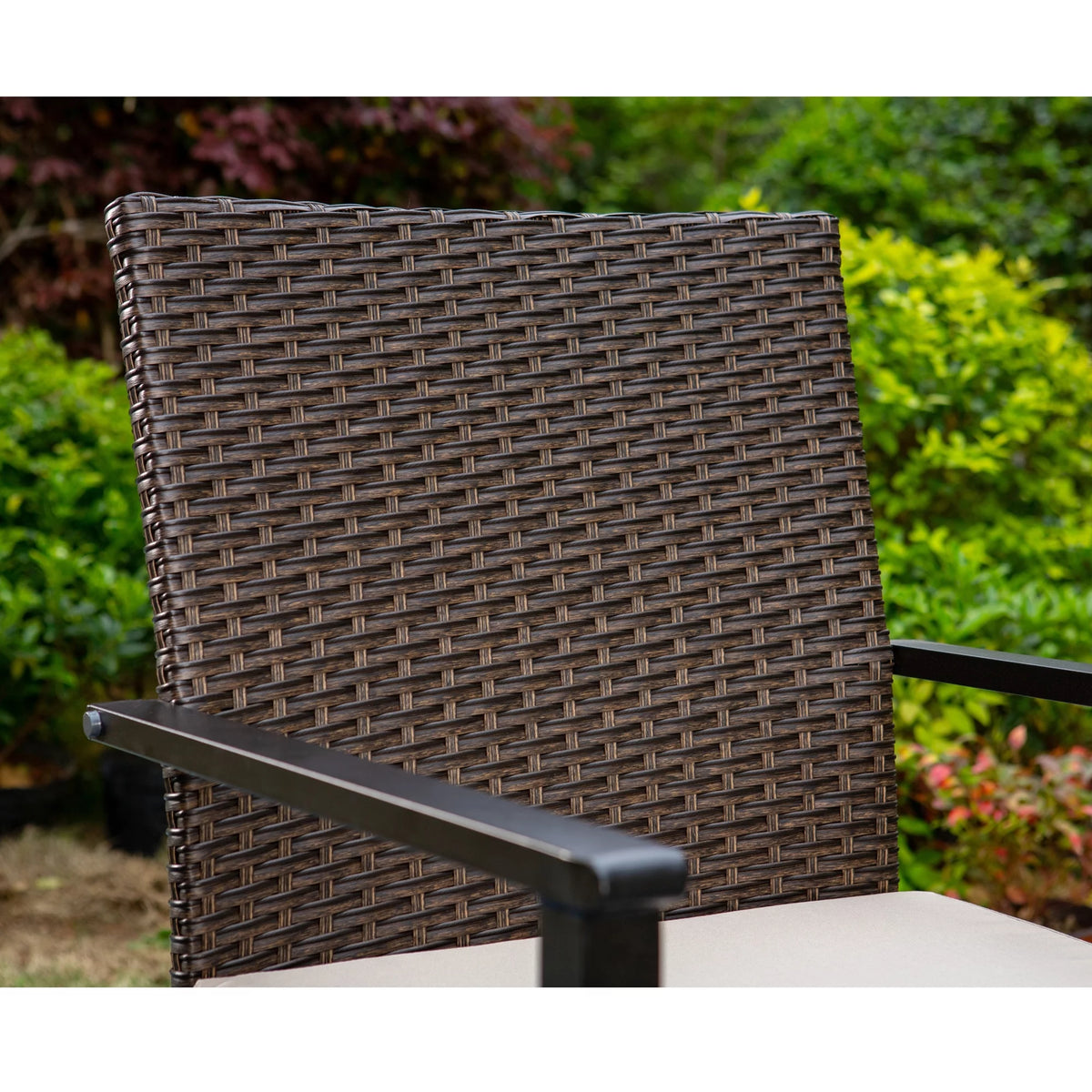 7-Piece Outdoor Patio Dining Set with 6 Rattan Cushioned Armchairs & 1 Rectangle Table H1154