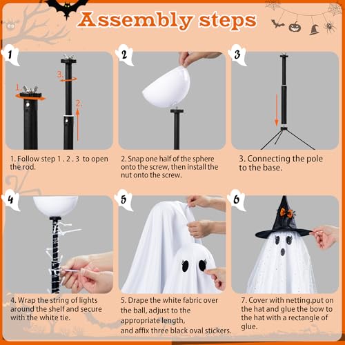 Hanging Ghost Decor with Light Z3016