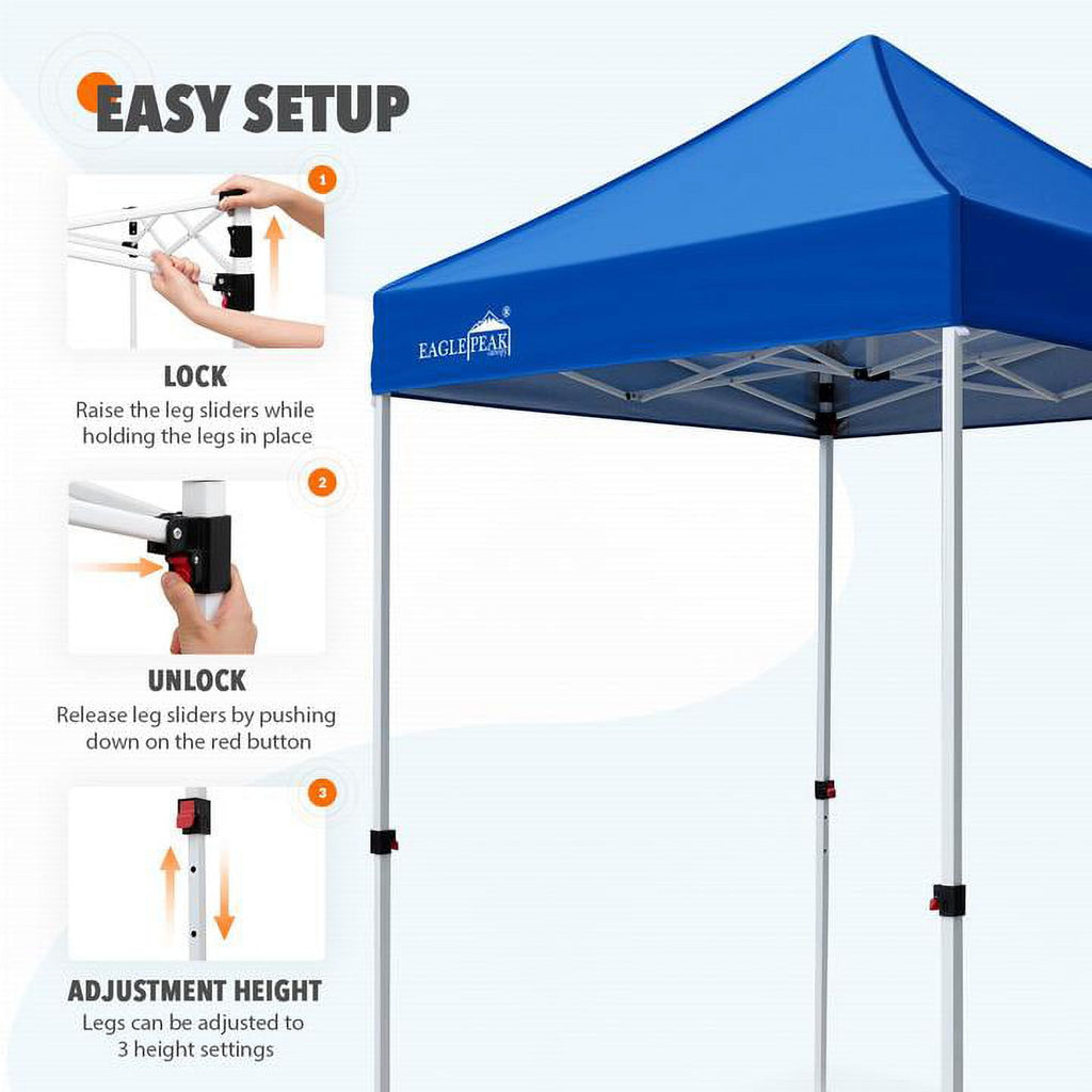 5x5ft Pop Up Canopy Tent Straight Leg Folding Shelter I1043