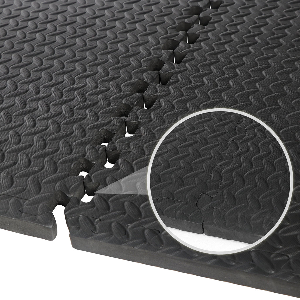 24 Pc Interlocking EVA Foam Exercise Mat 3/4'' Black R8010