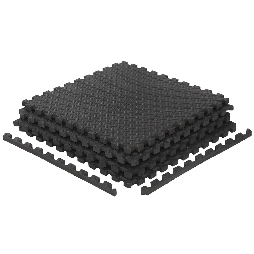24 Pc Interlocking EVA Foam Exercise Mat 3/4'' Black R8010