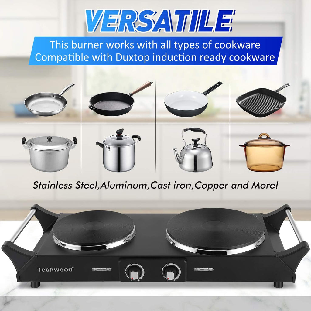 1800W Portable Dual Burner Electric Hot Plate V1489