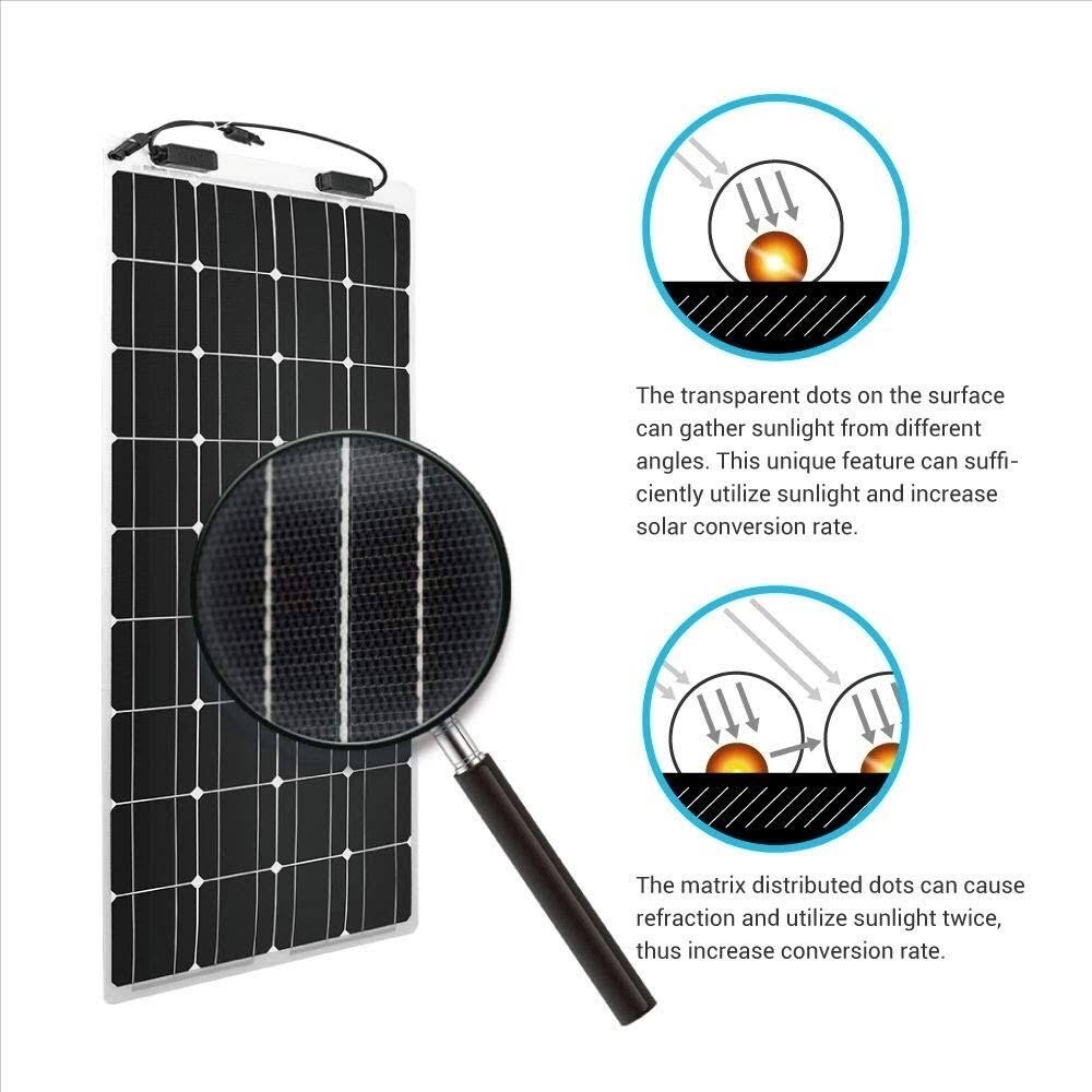 100 Watt 12 Volt Flexible Monocrystalline Solar Panel H613324