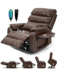Large Power Lift Recliner with Heated and Massage, Dual Motor, 25in Wide Seat B698