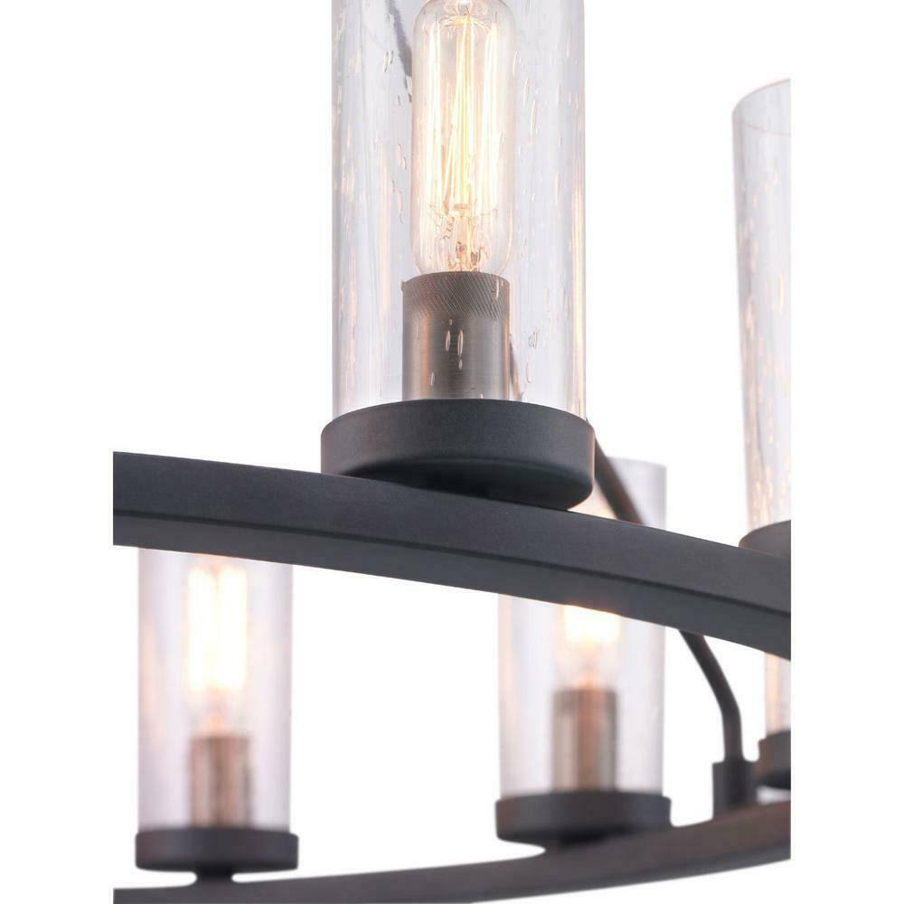 15-Light Graphite Chandelier with Clear Seeded Glass J789698