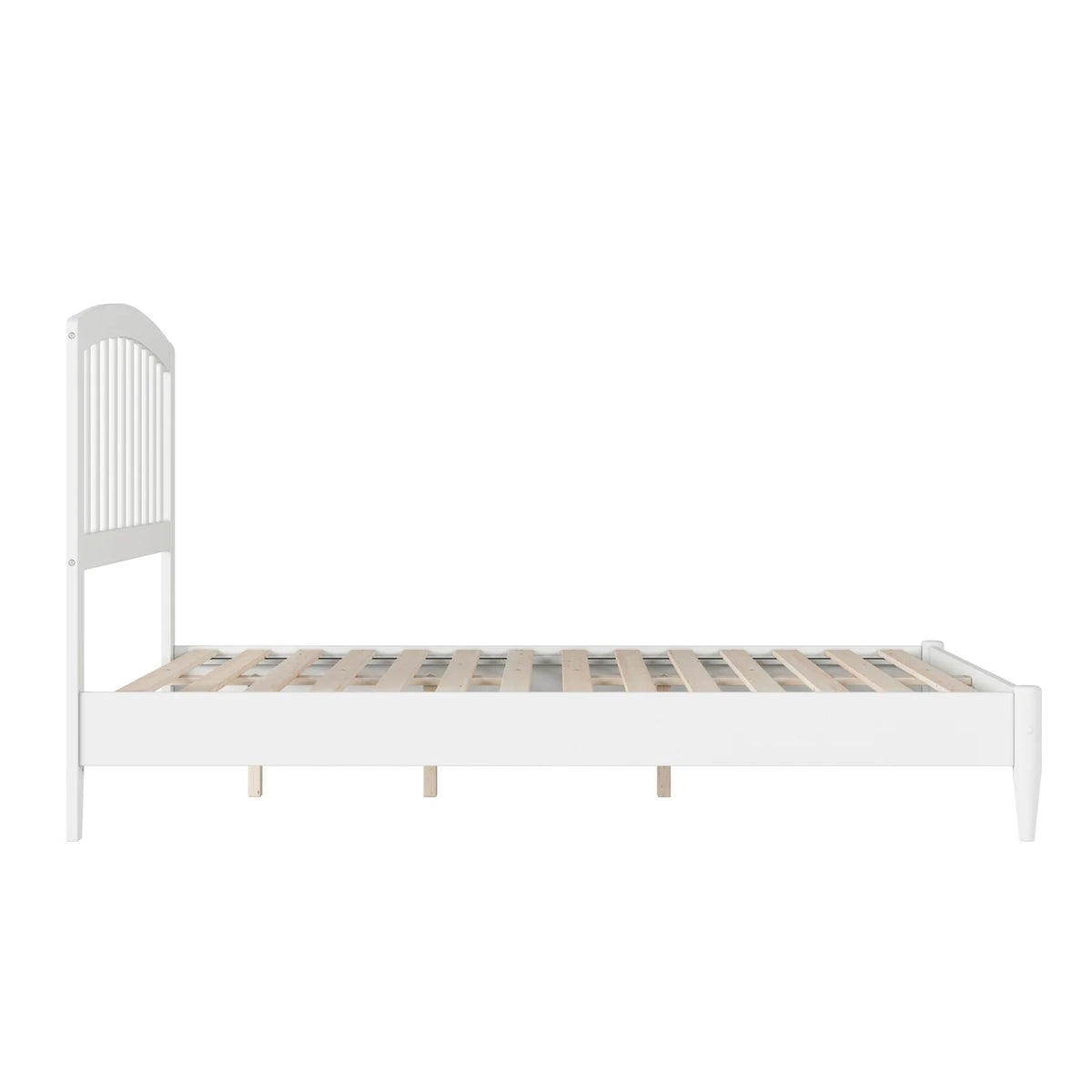 White Full Solid Wood Low Profile Platform Bed C6201