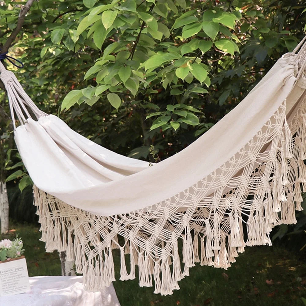 Double Macrame Hammock Swing Bed M3434