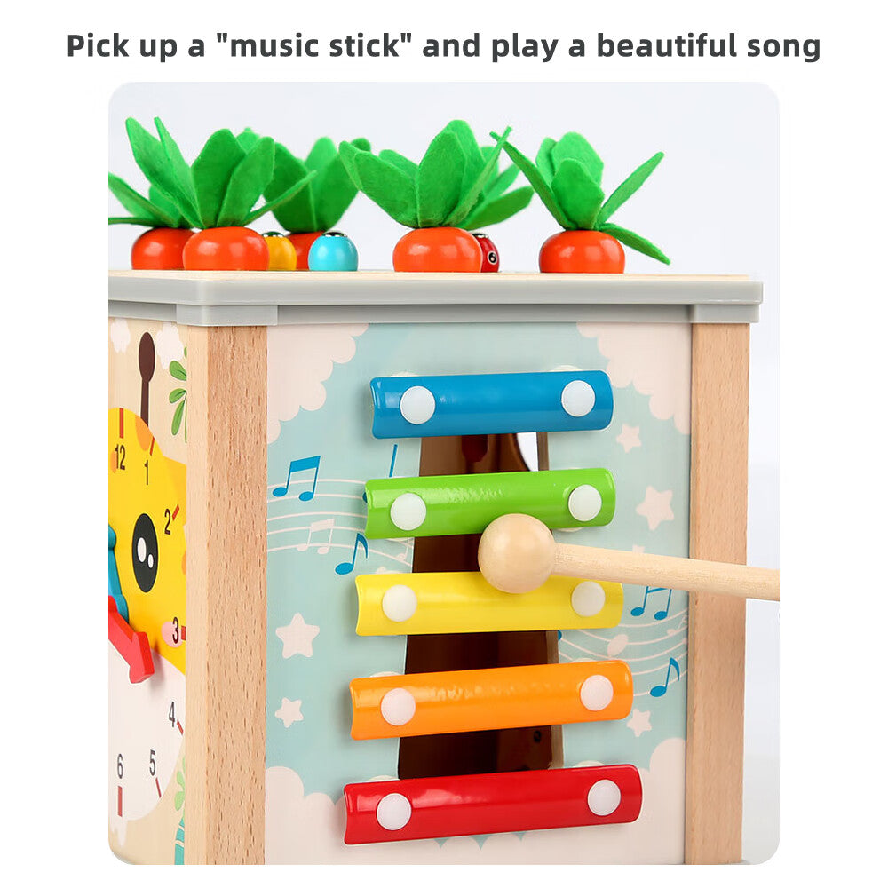 6-in-1 Wooden Blocks Shape Sorter Montessori Toys E95811