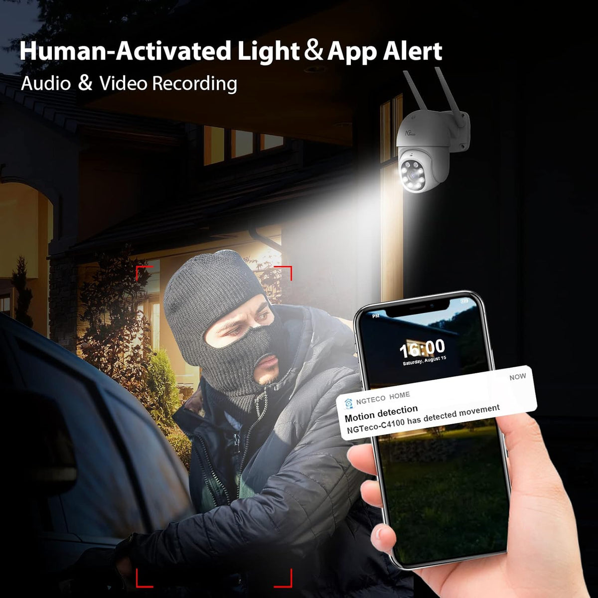 2K WiFi Security Camera with Spotlight Night Vision Y8219