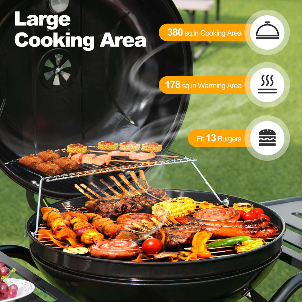 22 inch Charcoal BBQ Grill with Thermometer G3207