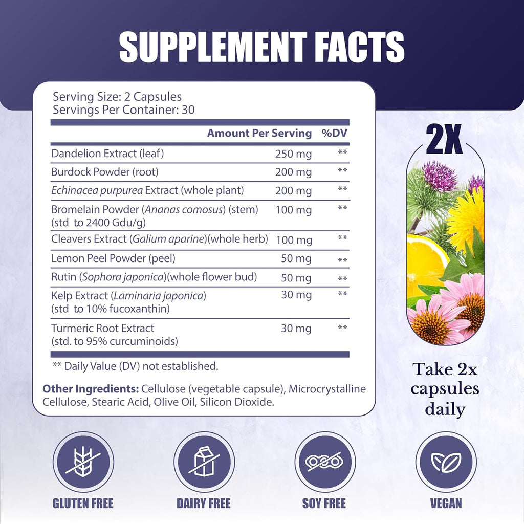 60 capsules Lymphatic System Supplement with 9 Botanicals R49149