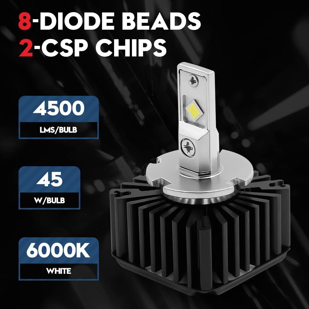 LED Headlight Conversion Kit 70W 8400Lms 6000K White (2 Pack) X988