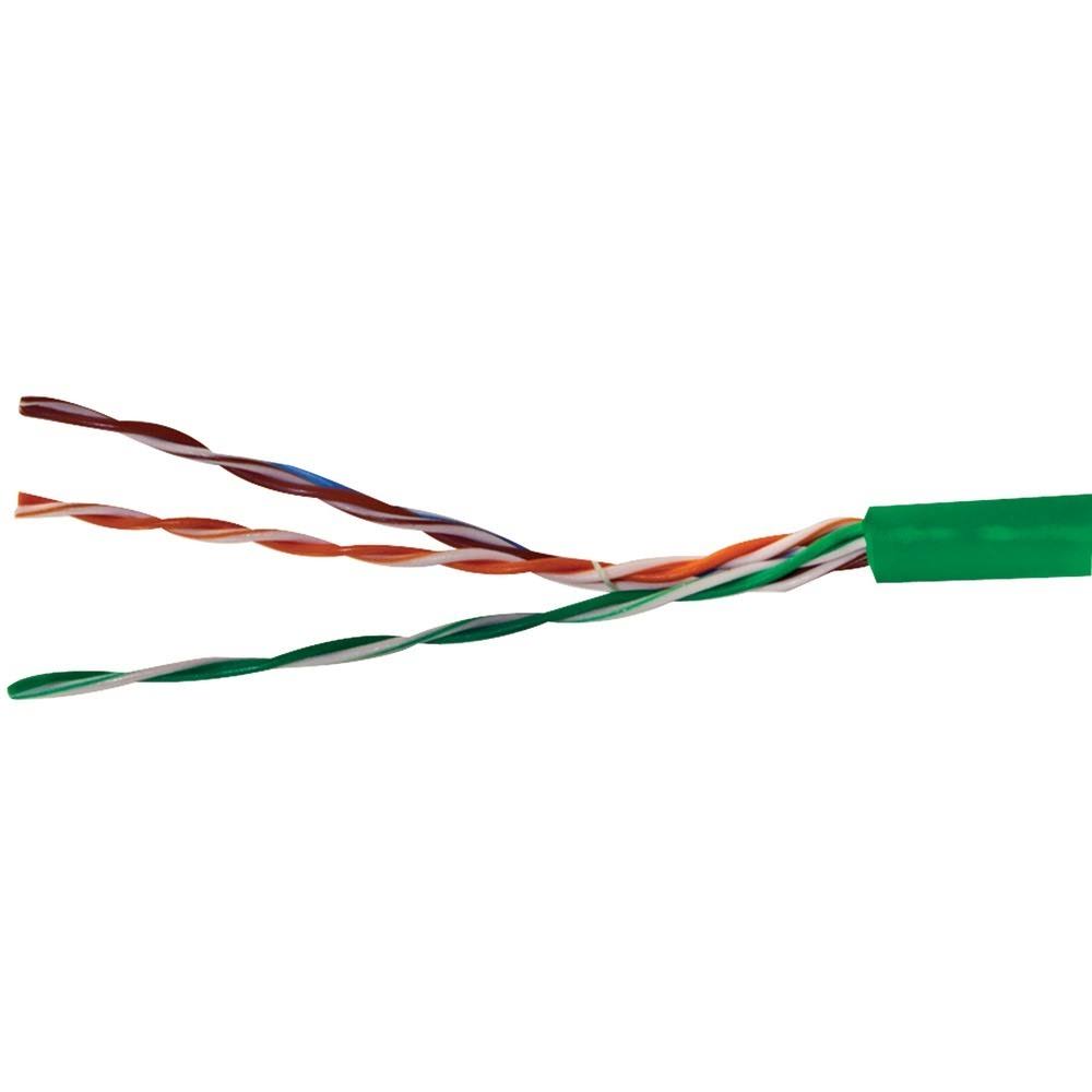 Cat-5e UTP Solid Riser CMR Cable, 1,000ft Green W82074