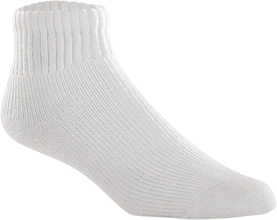 White Large Closed Toe Mini-Crew Socks A896