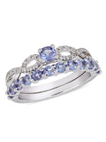 Tanzanite Engagement Ring & Wedding Band Set in Sterling Silver M997981
