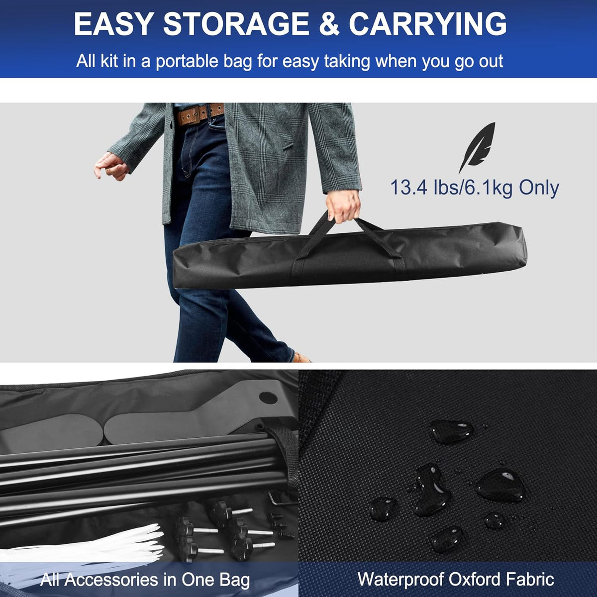 10x8ft Heavy Duty Banner Stand Backdrop with Carry Bag G5314