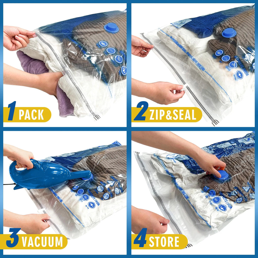 Jumbo Vacuum Storage Bags 8 Pack, Extra Large, White Q711