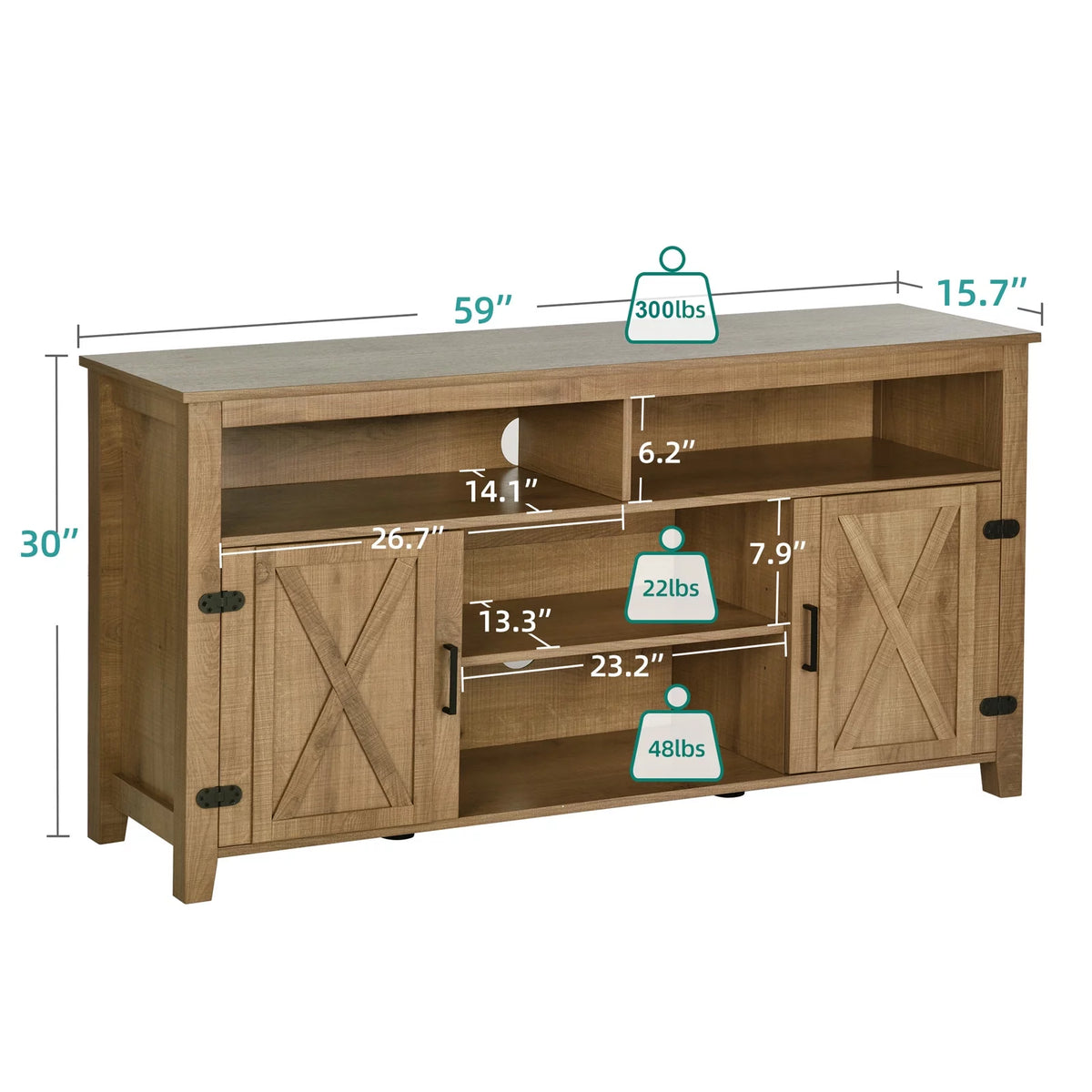 Farmhouse TV Stand for 65 Inch TV T31033