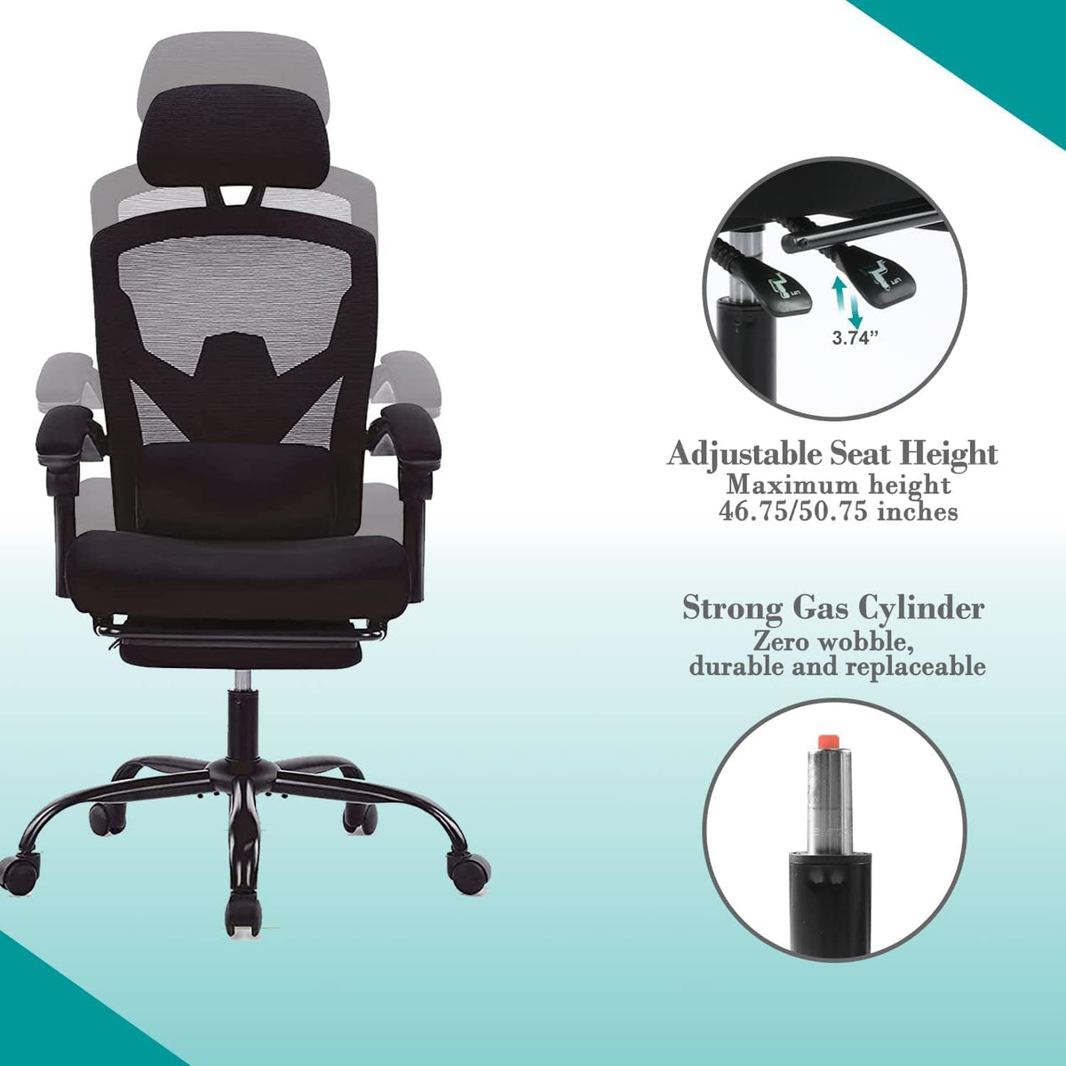 Ergonomic High Back Mesh Office Chair with Lumbar Support I7411