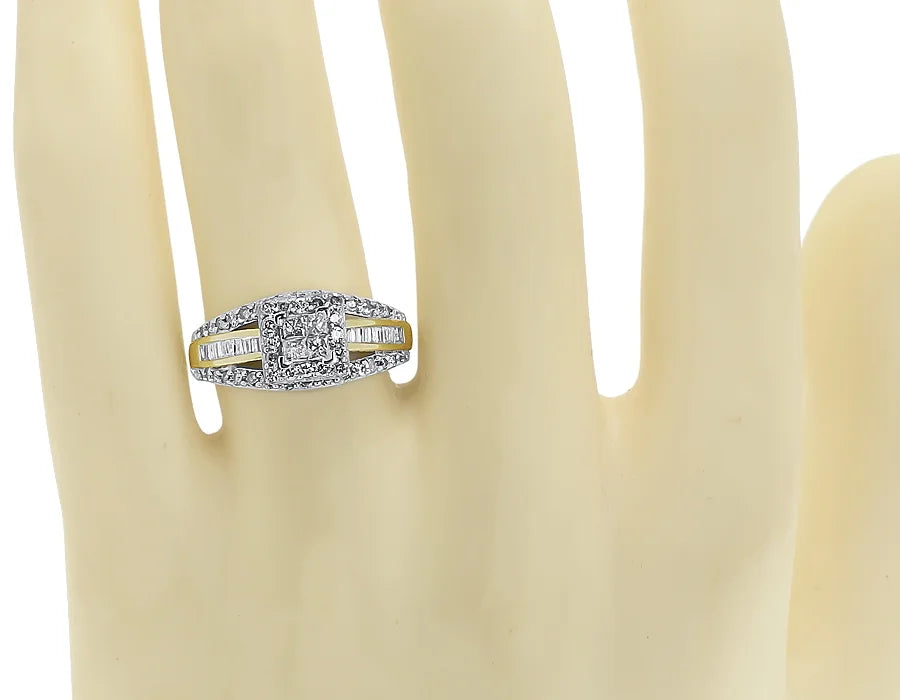 10k Yellow Gold Princess Diamond Engagement Ring Z893