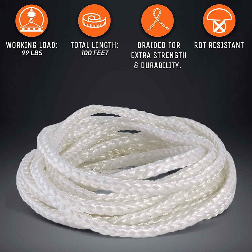 Nylon Braided Clothes Line, 100’ X 3/16”, 2 PK T49785