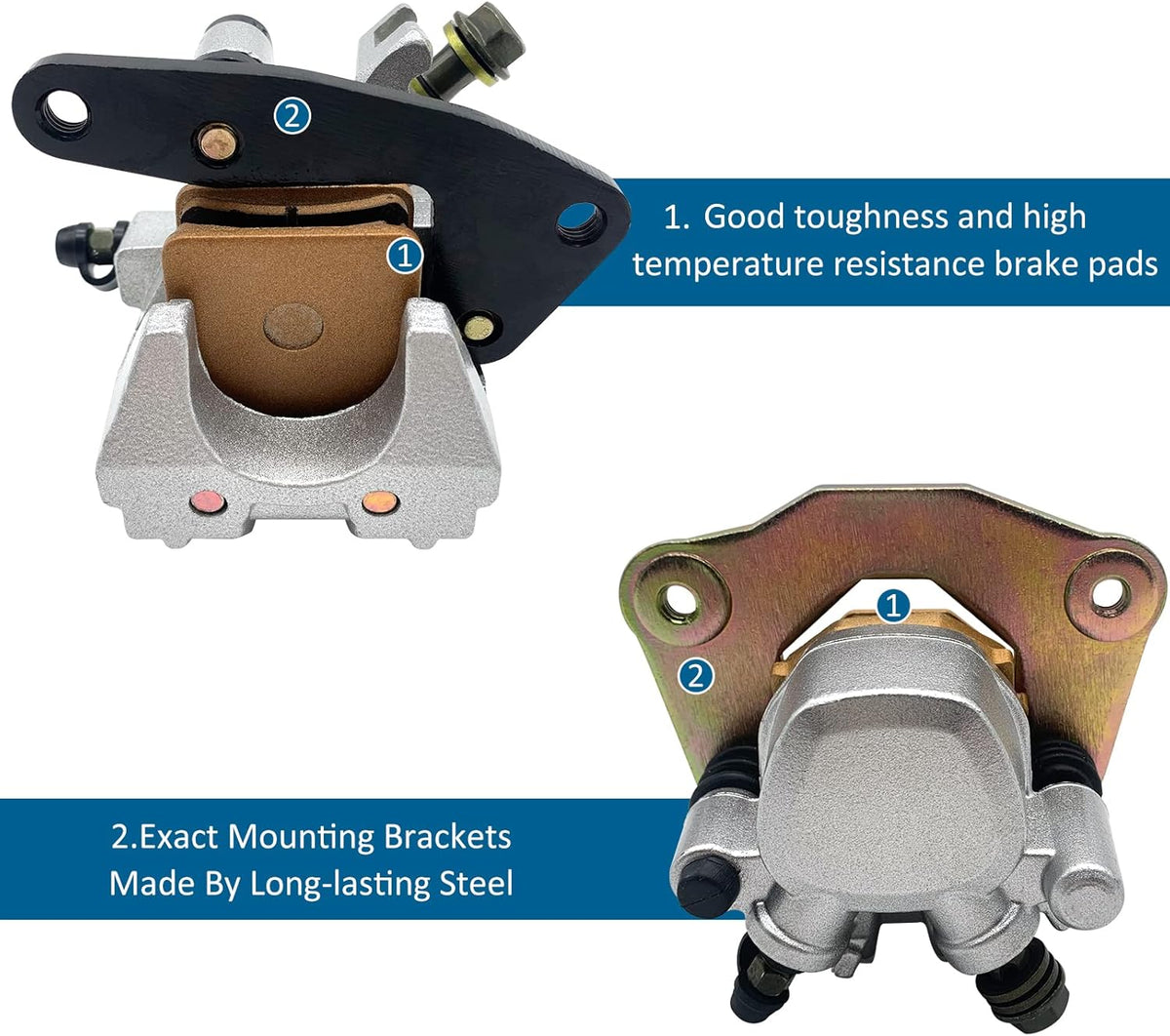 Front Left Right & Rear Brake Calipers for Suzuki Vinson 500 LT-A500F/LT-F500F 2003-2007 Pack of 2 P104