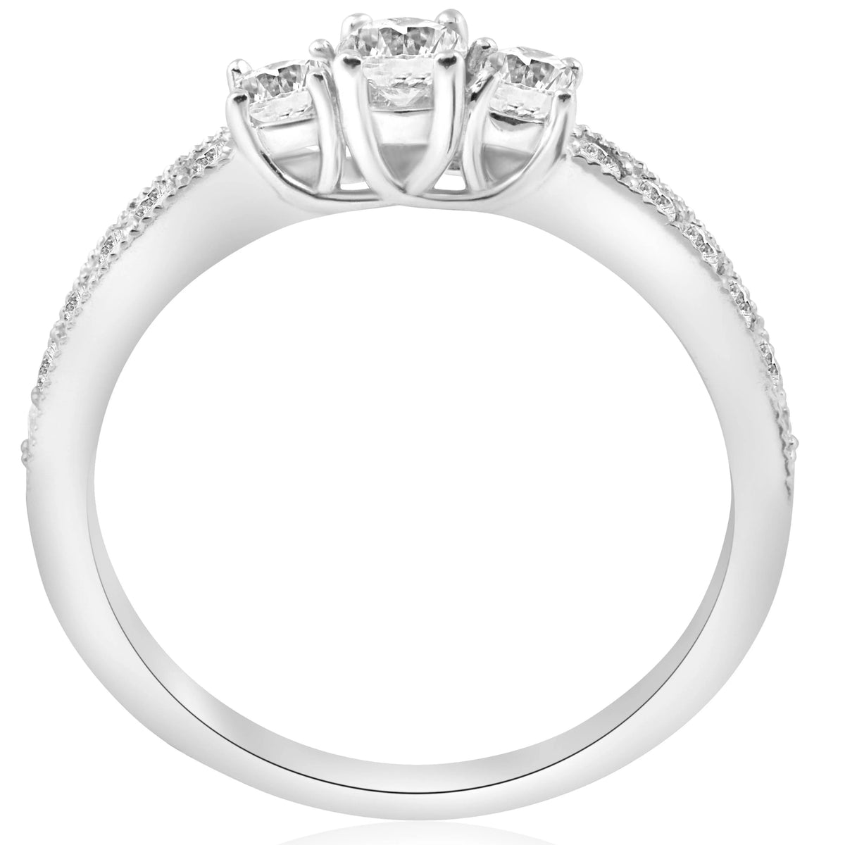 14K White Gold 3 Stone Diamond Ring J166478