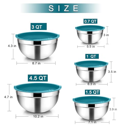 Stainless Steel Nesting Mixing Bowl Set of 5 F262