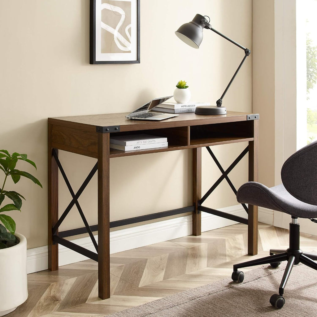 Grey Wash Metal Writing Desk J362217