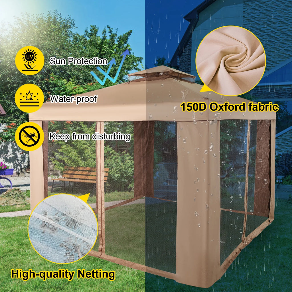 Gold and Brown Pop-up Gazebo W103