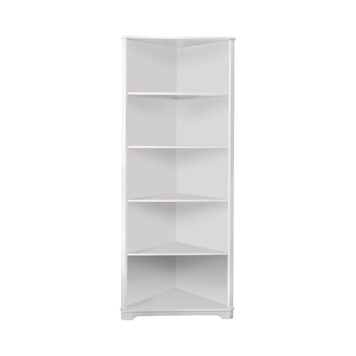 White 5 Tier Corner Bookshelf T721380