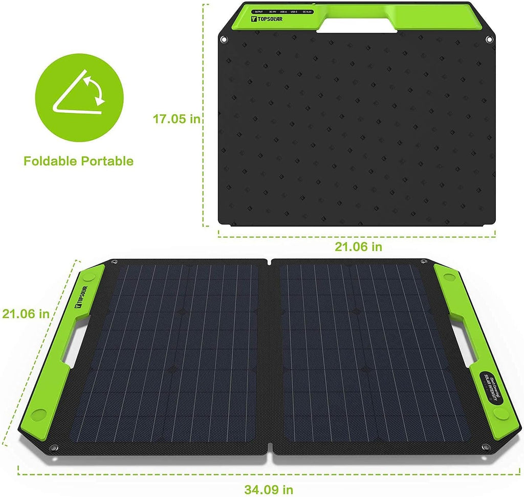 60W Foldable Portable Solar Panel Charger Kit with Dual USB Ports X9745