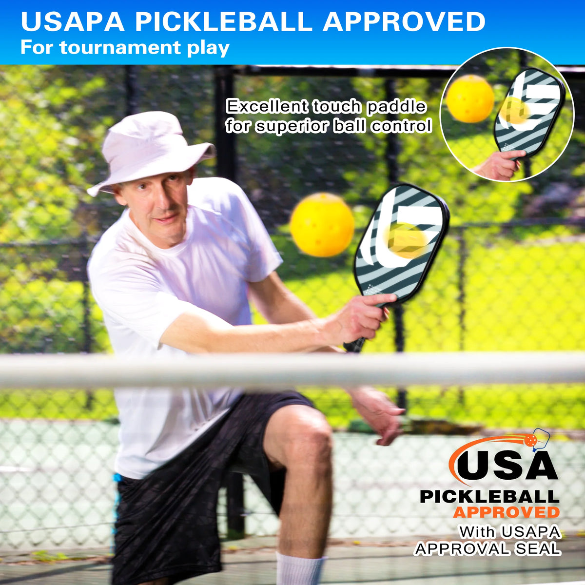 Graphite Fiberglass Pickleball Paddles Set N18125