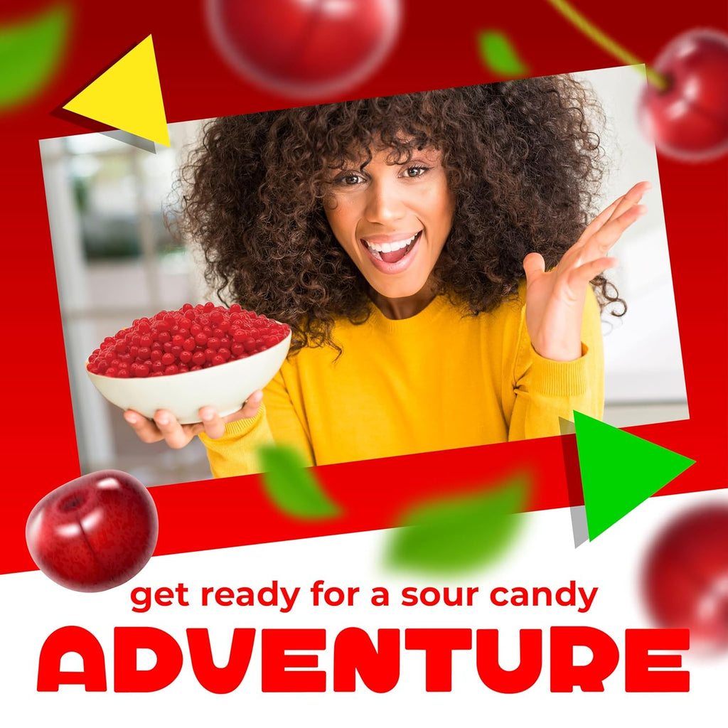 Cherry Sours Chewy Balls Candy (2 Pound Bag) G3450