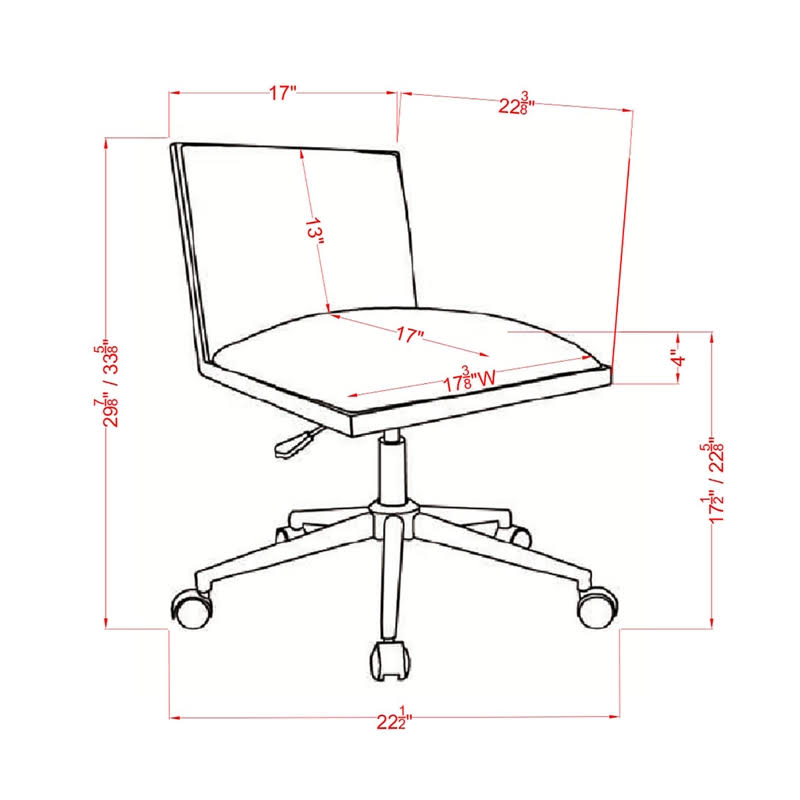 Brown Ergonomic Armless Office Chair M6596