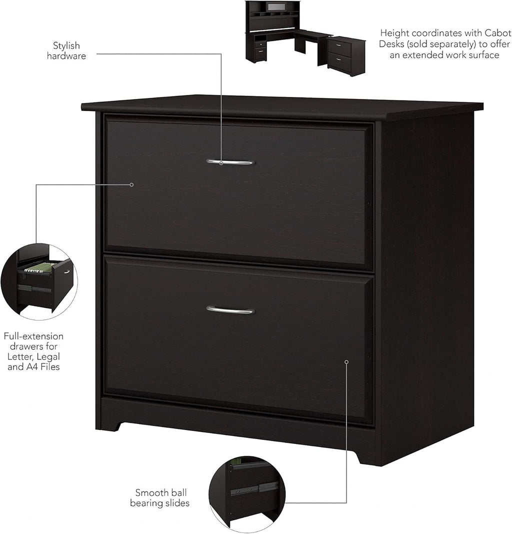 Espresso Oak 2 Drawer Lateral File Cabinet X21078