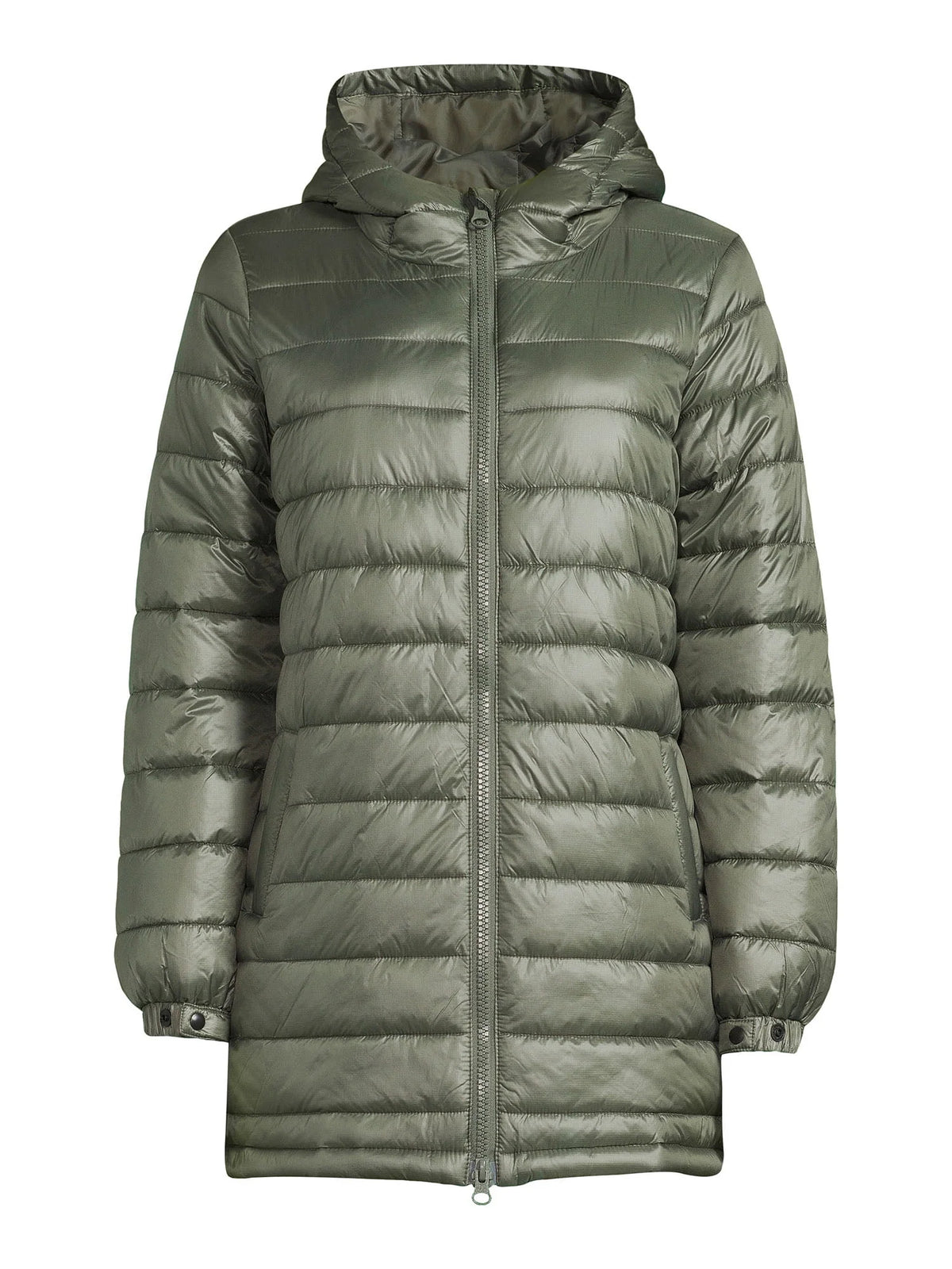 Women's Hooded Mid Length Puffer Jacket D640812
