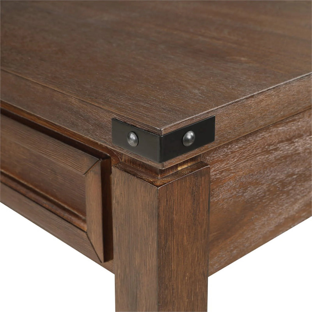 Brushed Walnut Engineered Wood Sit-to-Stand L-Desk Y525765