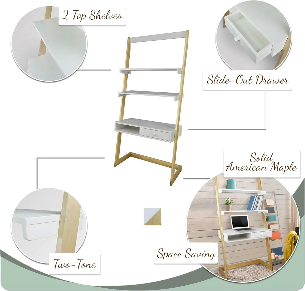 Ladder Desk with Drawer W89800