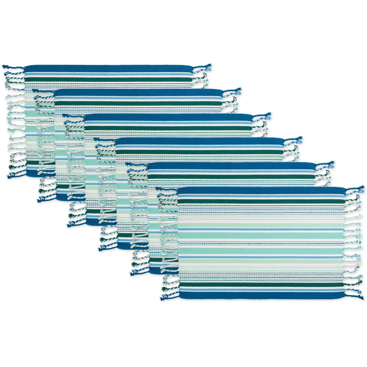 Stripe Fringed Placemat Set of 6 J381569