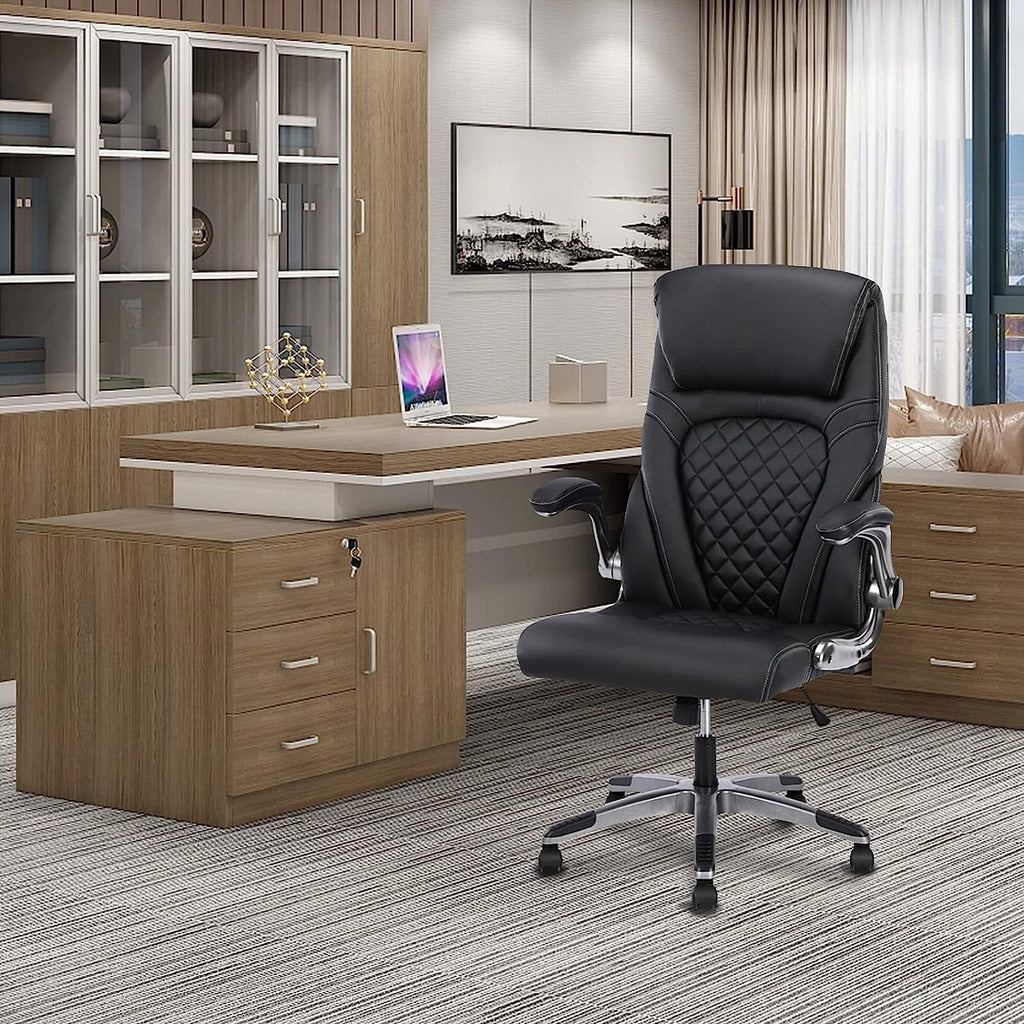 Black Ergonomic Office Chair with Lumbar Support W694856